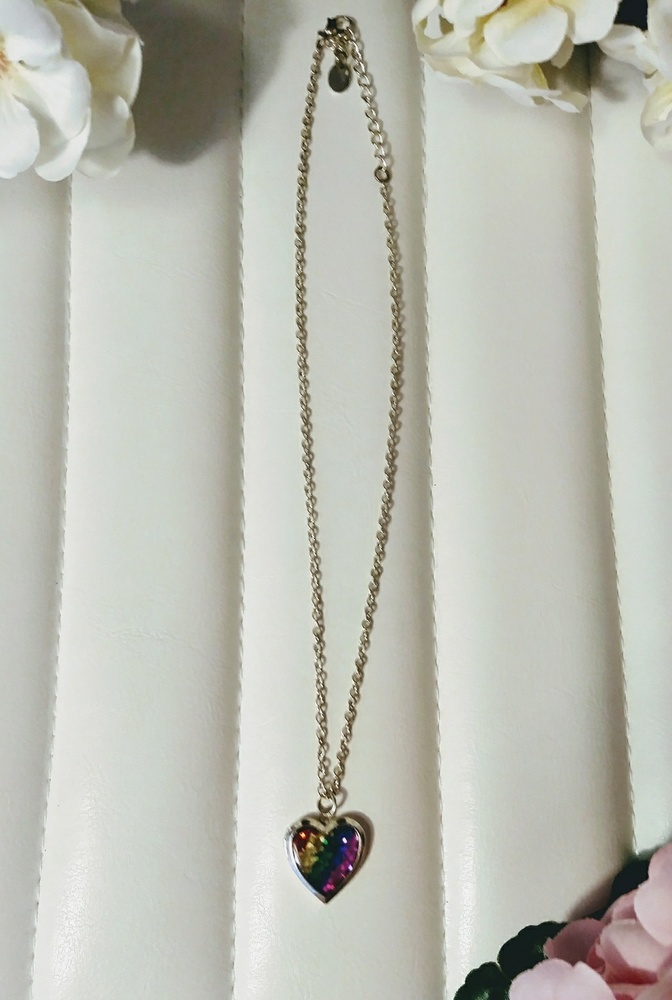 Rainbow locket necklace